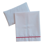 Sábana para cama de muñecas con almohada - Lunares fresa