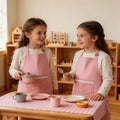 Delantal infantil de tela para cocinita y juego simbólico – Cuadro rosa
