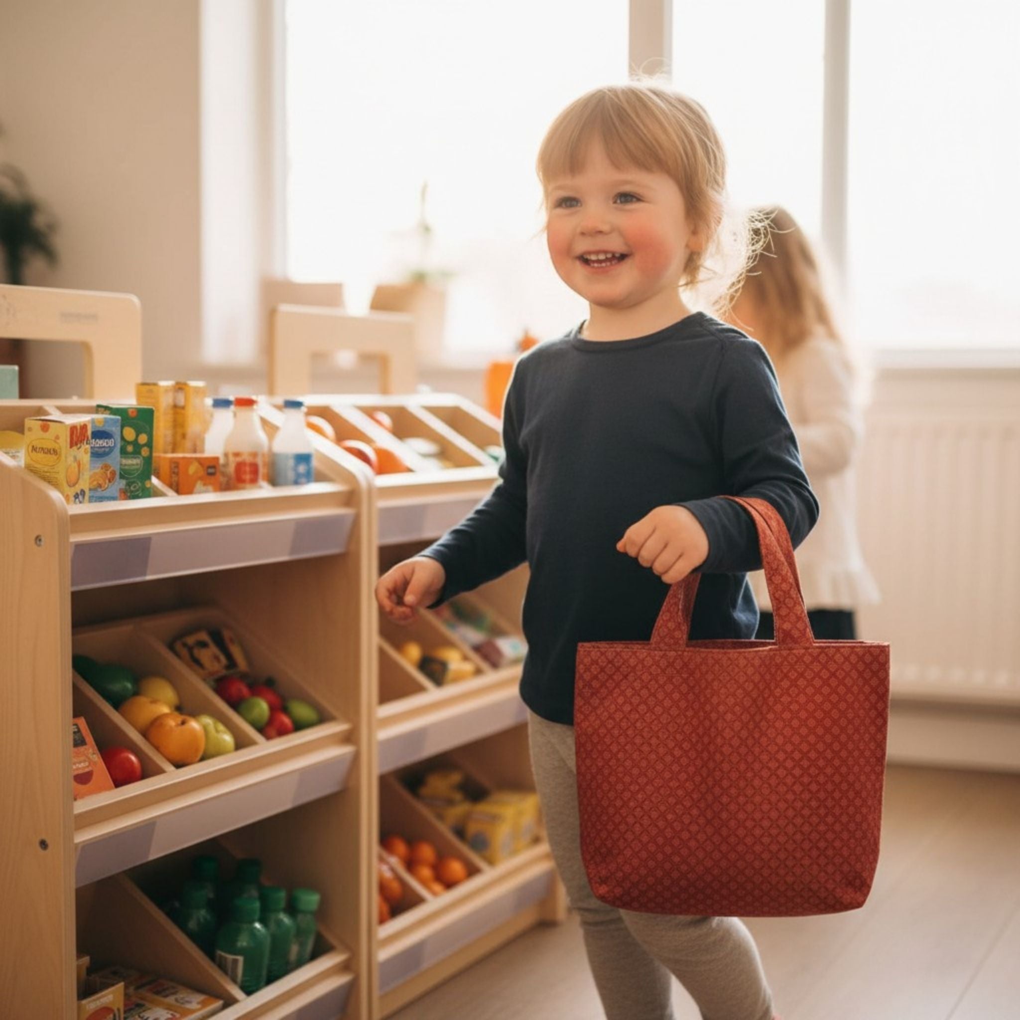 Bolso de tela para niños y niñas ideal para juego simbólico y de imitación