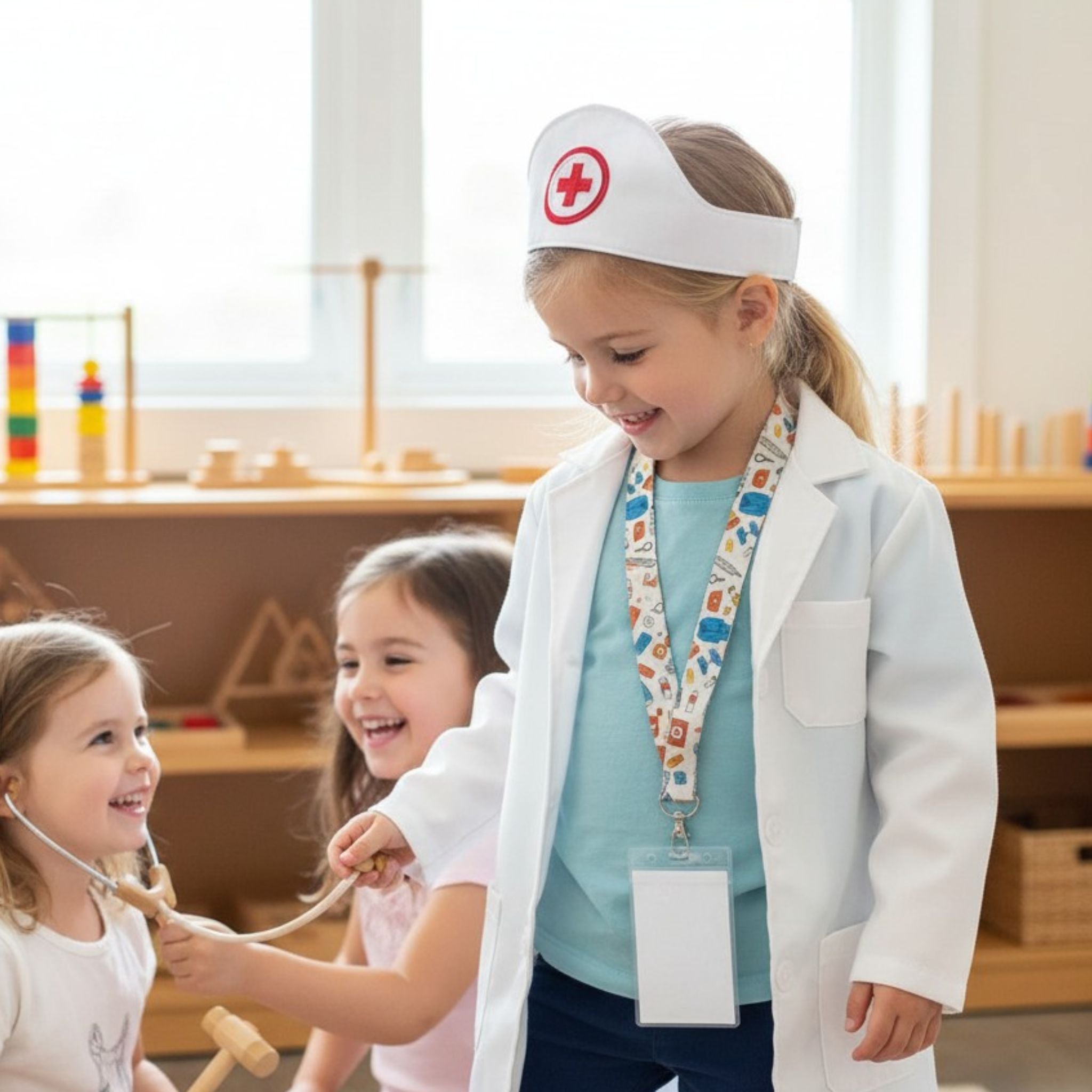 Cinta de identificación médica infantil para juego simbólico.