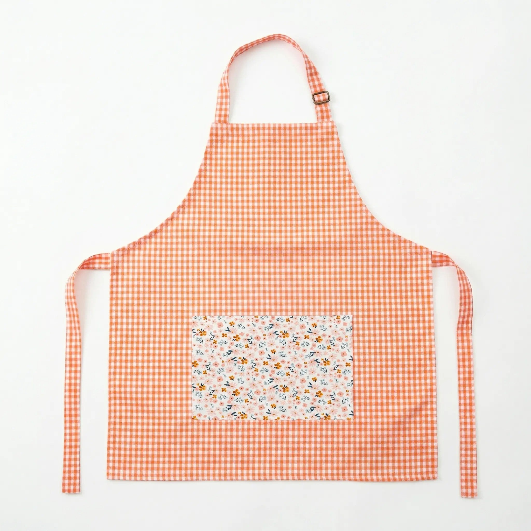 Delantal infantil de tela para juego simbólico - Cuadro naranja
