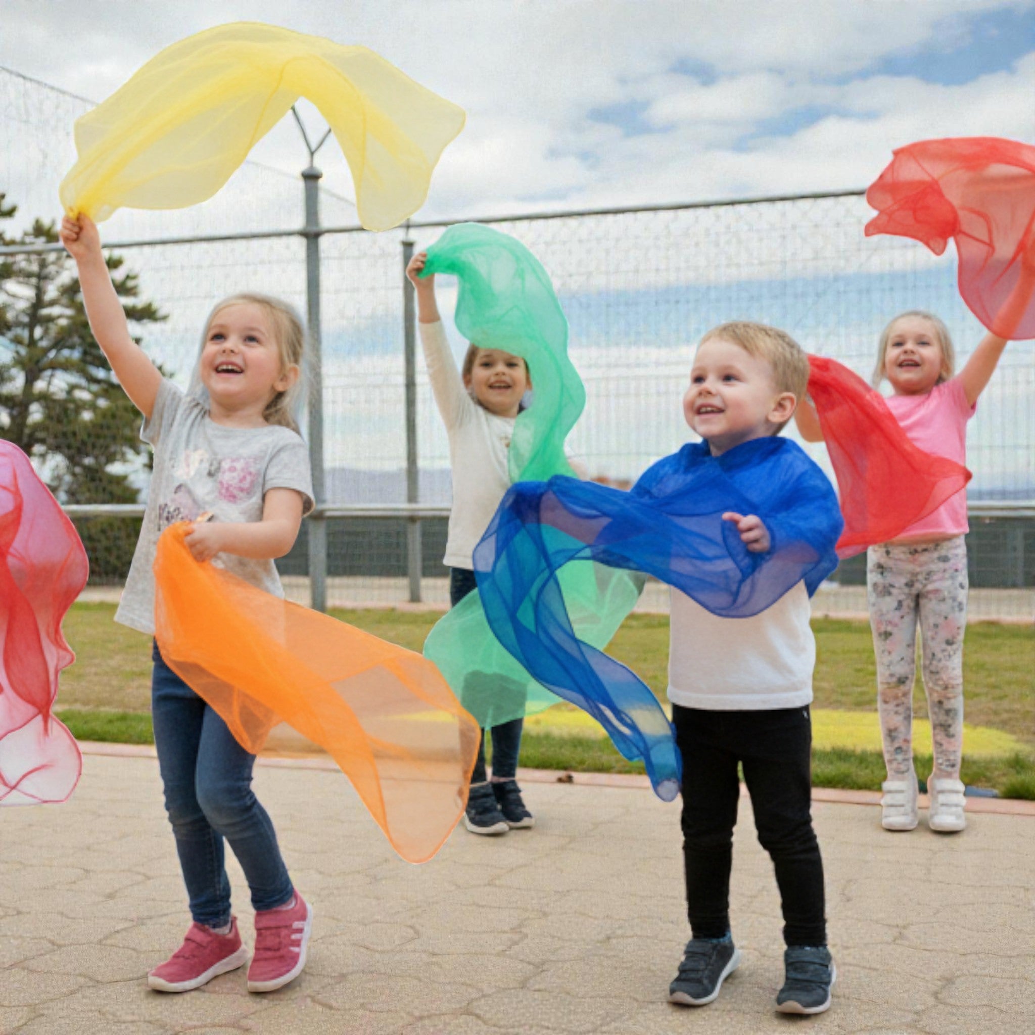 Telas para Jugar | Pañuelos de Colores Sensoriales de colores de Nylon