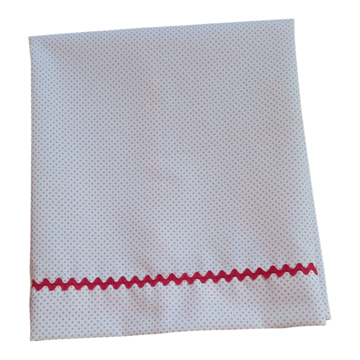 Sábana para cama de muñecas con almohada - Lunares fresa