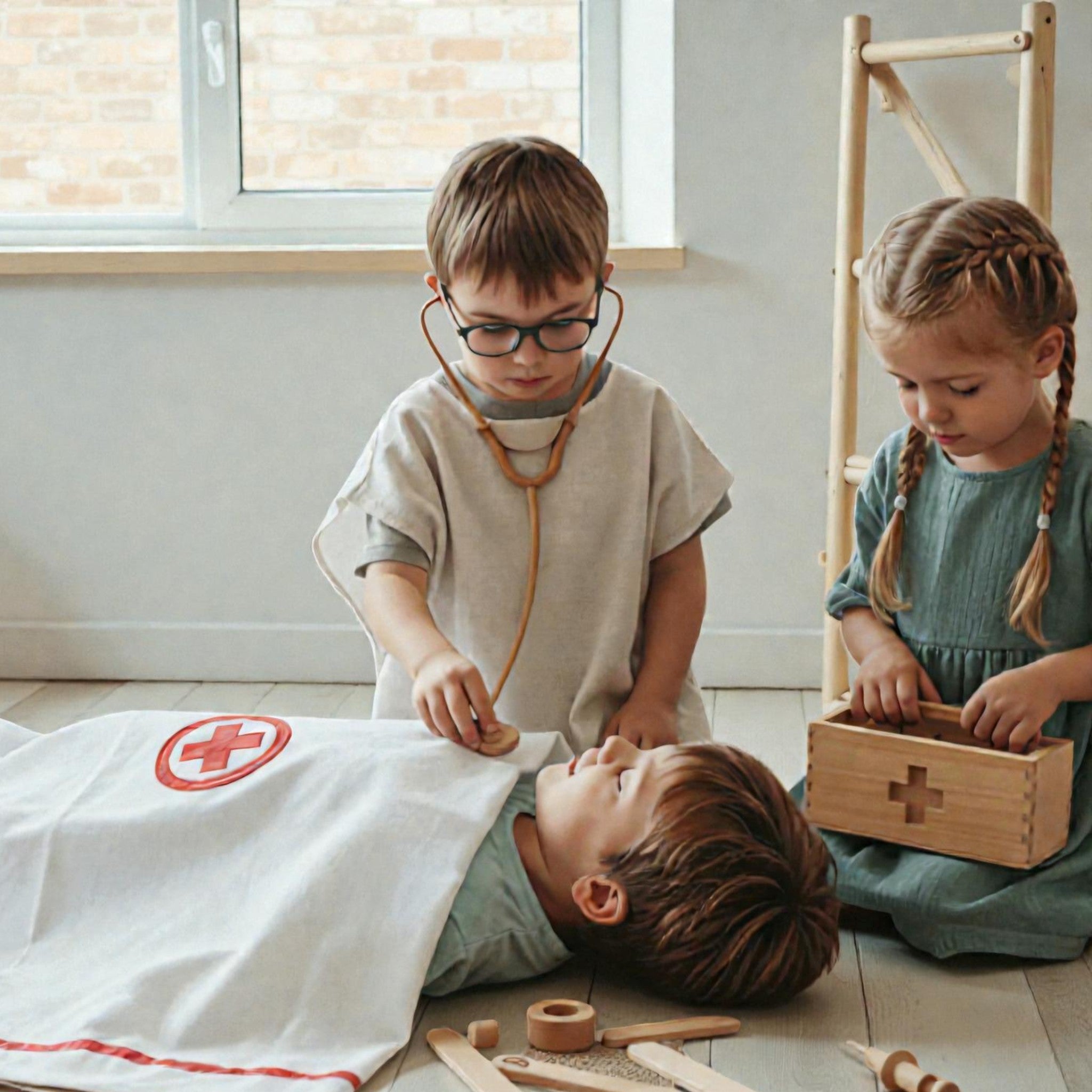 Sábana de doctores para juego infantil
